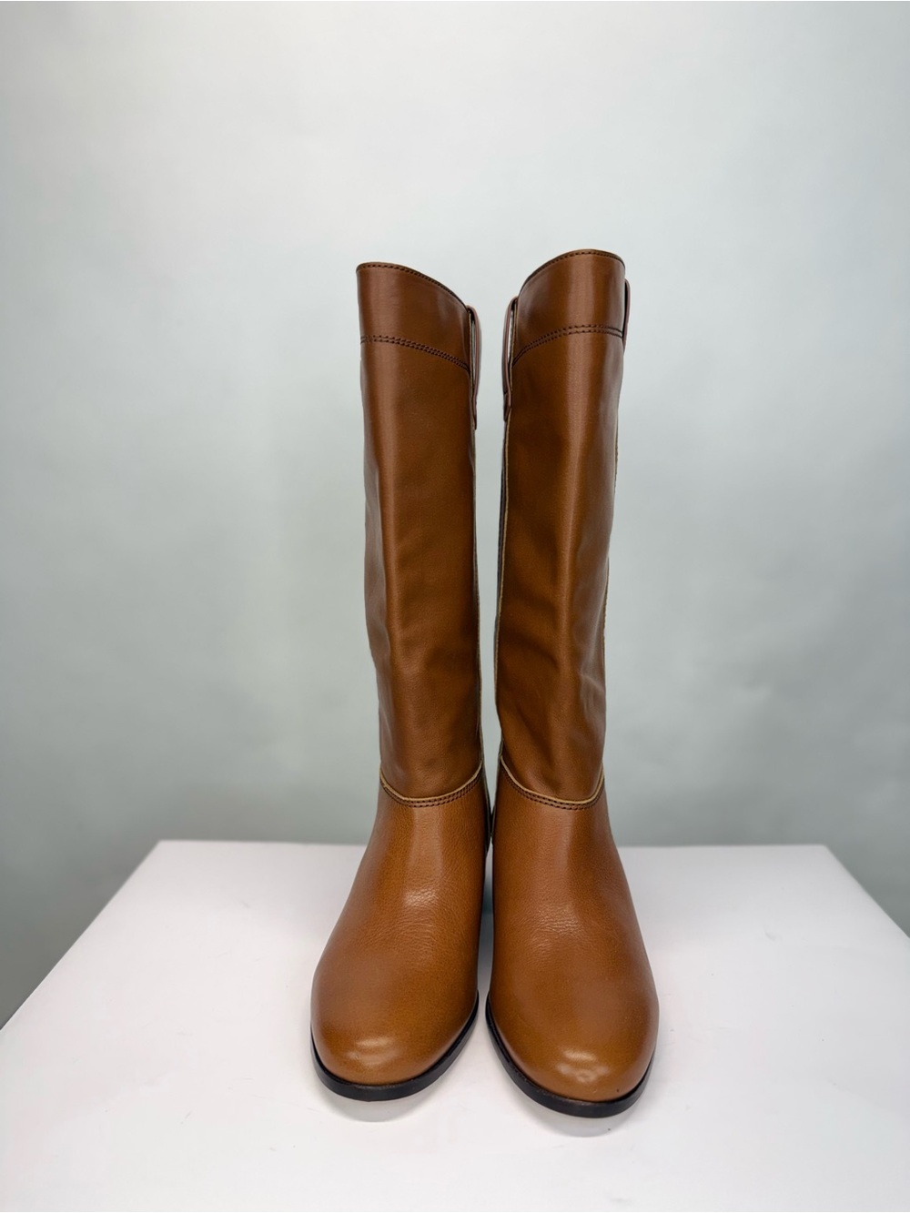 New Veronica Beard Dwyer Boot Caramel Brown Wide Calf Sz 8 - Picture 8 of 16